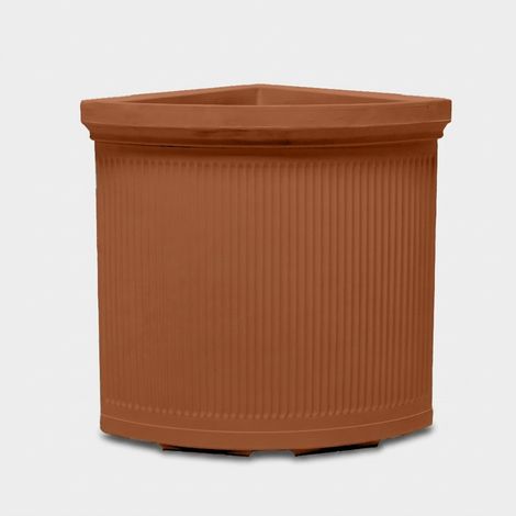 Vaso da esterno angolare in polietilene Millerighe Angolo - Rosso (1/3)