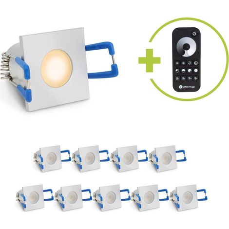 Einbaustrahler Mini Livorno eckig 3W 2700K IP65 - Farbe: silber - Anzahl: 10x (1/5)