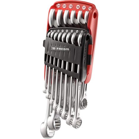 FACOM Set di 14 Chiavi Piane Miste Metriche 7 - 24 mm Con Custodia Portatile - 440.JP14PB