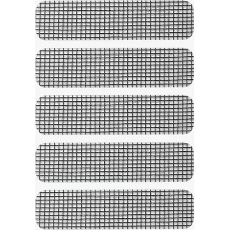 Ruban Réparateur Pour Moustiquaire - Fibre De Verre Auto-Adhésif - 6 cm x 1,5 cm - Pour Réparation De Déchirures Sur Fenêtres Portes Moustiquaires Camping Car Tentures Extérieures - Lot De 5 (1/5)