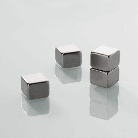Mini-Magnets Neodym-Power - 4 Pièces & 5 Formes Aimant de blocs 10 x 10 x 10 mm 4 pièces