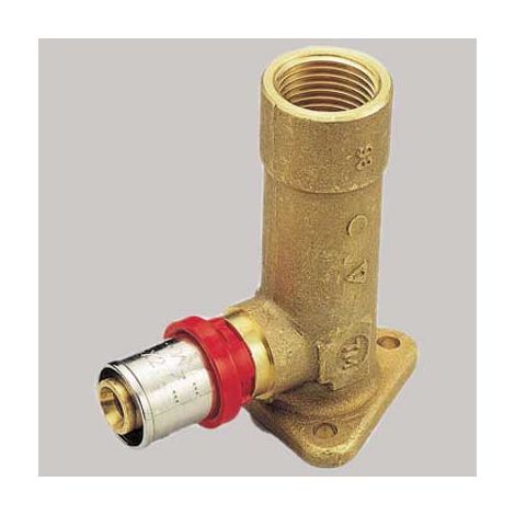 RACCORDO CURVO FEMMINA CON FLANGIA H=77 A PRESSARE TIEMME  14 x 1/2     TIEMME