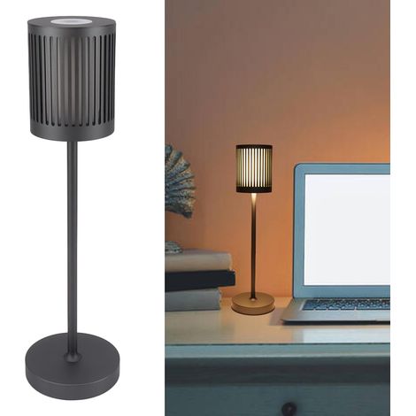Kabellose Schreibtischlampe mit 5000-mAh-Akku, Touch-Dimmer, Nachttischlampe, Schutzart IP54, für den Innen- und Außenbereich geeignet, grau (1/5)
