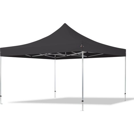 4x4m Pop Up Gazebo PROFESSIONAL Aluminium 40 mm, black High Performance Polyester approx. 400g/m² (1/5)