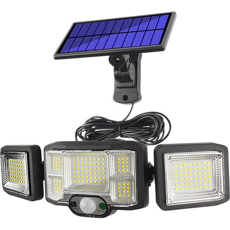 Solarbetriebene Sicherheits-Wandleuchten, 3 Modi Außenleuchten, wasserdichte solarbetriebene Sicherheitsleuchten für Haustür, Garage, Terrasse, Deck