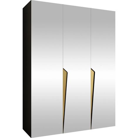 Armoire Hartford 614, Noir, 202x150x52cm, Portes d'armoire: Avec des charnières, Nombre d'étagères: 0 (1/5)