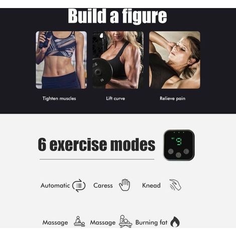 Ceinture abdominale amincissante EMS - Stimulateur musculaire électrique pour abdominaux - Entraînement fitness maison/bureau - Modelage et tonification (1/5)
