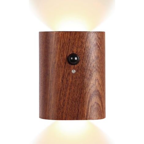 Applique murale LED, veilleuse magnétique, avec détecteur de mouvement, rechargeable par USB, convient à une utilisation intérieure (marron/1 pièce) (1/5)