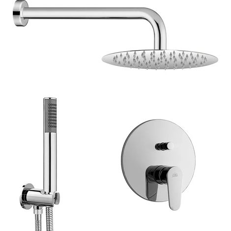 Set doccia incasso Paffoni Green tondo con soffione inox 25 e kit doccia (1/5)