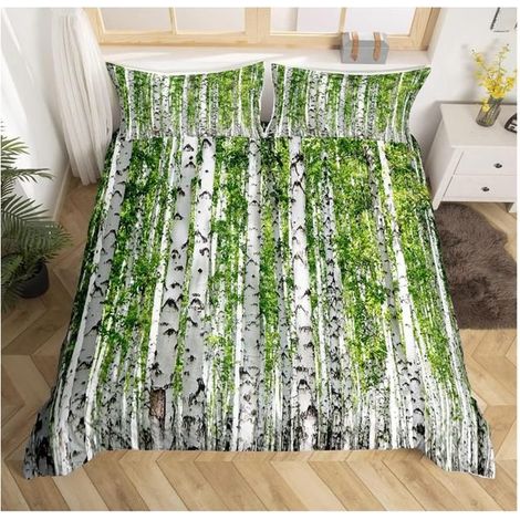 Arbre Imprimé Ensembles de Housse de Couette Feuille Branche Parure de Lit 200x200cm Paysage Naturel Housse de Couette pour - 6XV (1/4)