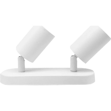 Plafonnier 2 Spots Orientables Alu Blanc pour Ampoule GU10 - SIL (1/4)