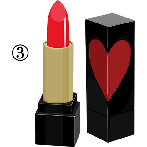 Cœur rouge 03 - Rouge à lèvres rotatif 5 couleurs, brillant à lèvres en forme de cœur, cosmétique maquillage (1/3)