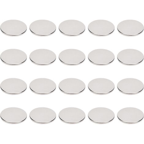 Lot de 20 aimants ronds en néodyme, puissants et multifonctionnels, pour réfrigérateur et tableau blanc. (1/5)