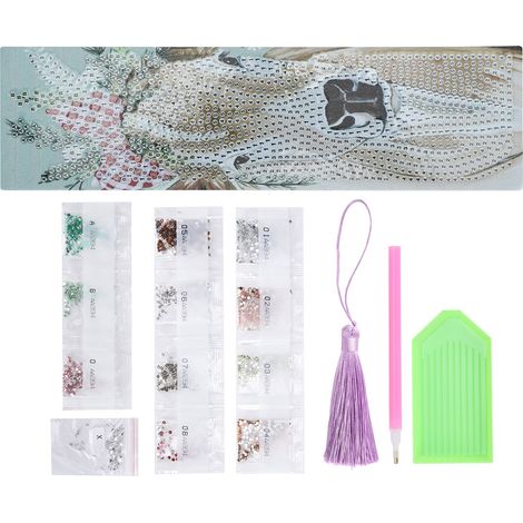 Marque-page diamant peinture avec pendentif pompon, artisanat DIY, motif cerf (1/5)