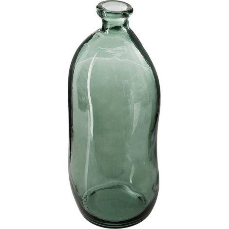 Atmosphera – Vase bouteille en verre recyclé vert kaki H 51 cm – Élégant pour décoration intérieure et extérieure – Design moderne pour fleurs
