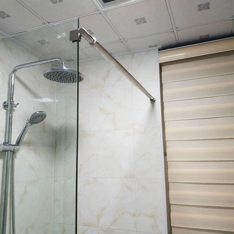 Support de fixation pour paroi douche en verre argenté (1/5)