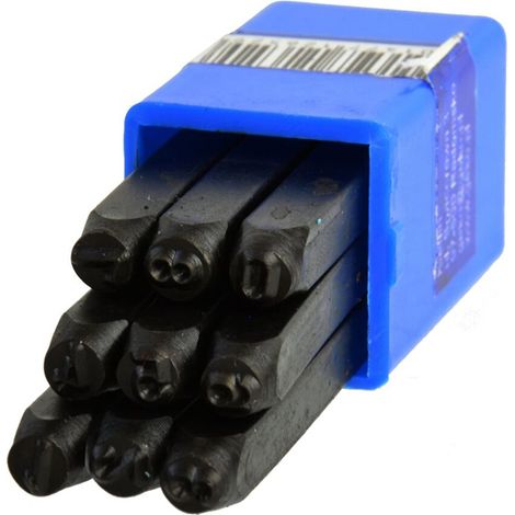 SET PUNZONI STAMPINI NUMERI CIFRE 9pz 4mm GEKO G01806