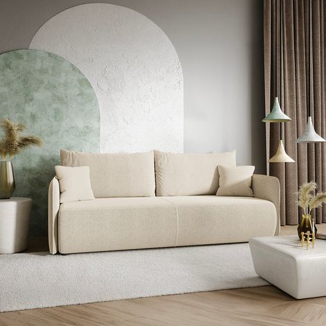 Sofá cama de 3 plazas con baúl Claudio Beige (1/5)