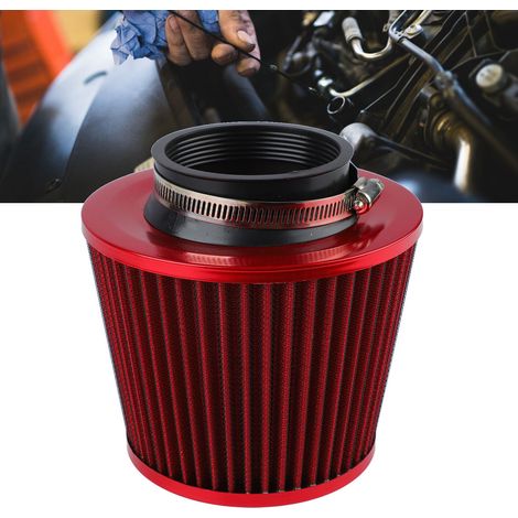 (Exklusiv in Mexiko erhältlich) Auto-Luftfilter, Pilz-Luftfilter für Fahrzeugtuning, Hochleistungs-Pilzfilterelement, universeller Durchmesser 76 mm, rot (1/5)