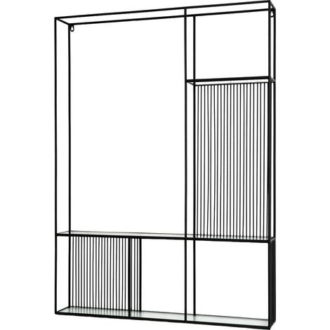 Axis Shelf Unit with Glass Shelves - L12 x W80 x H110 cm - Black