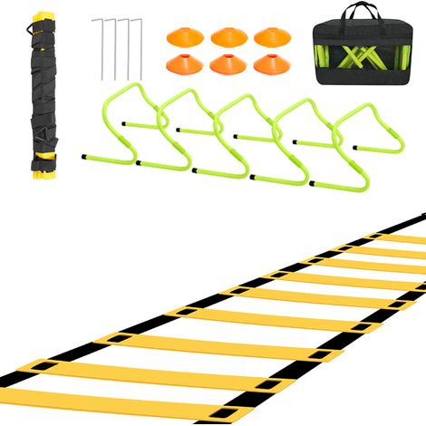 Wolketon Accessoires d'entraînement de football Échelle d'agilité Haies de coordination Échelle de coordination