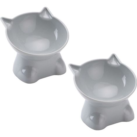 Katzennapf Set Augmente Katzennapf en Plastique bol de nourriture Katzennapf - Gamelles des Chats(Type:style1) (1/4)