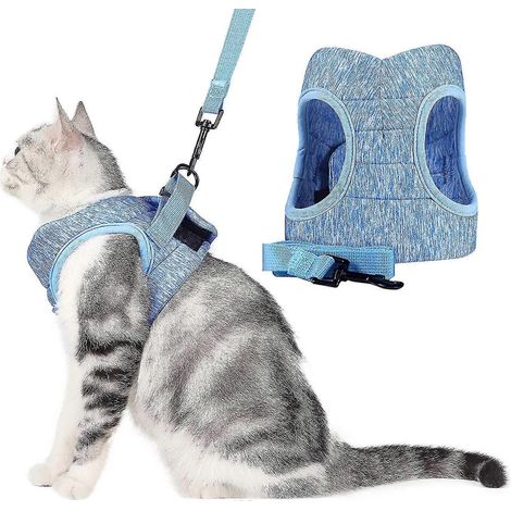 Veste de promenade pour chat ajustable avec ceinture rétractable (1/2)