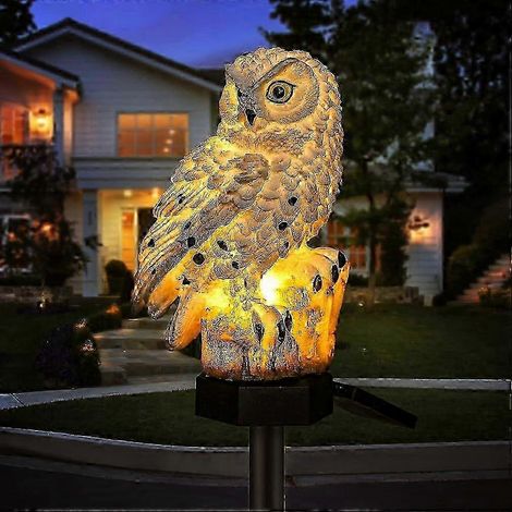 Lampe solaire de jardin pour décoration extérieure - Veilleuse LED hibou (1/5)