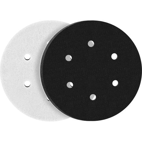2 disques de ponçage en mousse, 120 mm, 6 trous pour aspiration, faible vibration, compatibles ponceuses pneumatiques/électriques (1/5)