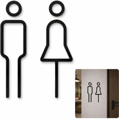Toilette Publique Stickers,Hommes Femmes Toilettes Signe WC Autocollants, Stickers WC Selbstklebende WC,Signalétique Toilettes, Facile Sans Perçage pour Hôtels, Restaurants, Cafés et Espaces Publics (1/5)