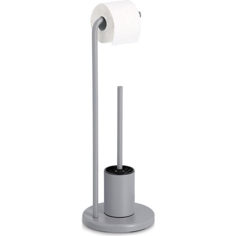 Toilettenpapierhalter mit WC-Bürste VETRO, H. 63 cm
