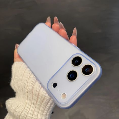 (iPhone 11 Pro bleu) Coque souple ultra-fine, dos en silicone TPU translucide givré. (1/5)