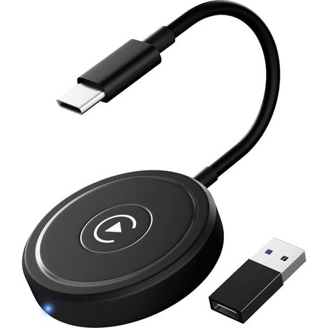 Adaptador CarPlay inalámbrico compatible con iPhone, convierte la conexión por cable en inalámbrica, apto para coches a partir de 2017 (1/5)