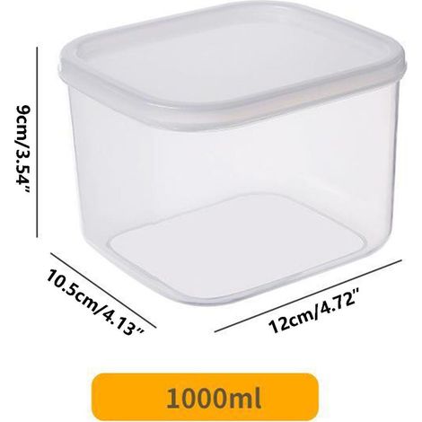 Boîte De Rangement Pour Réfrigérateur - Boîte De Conservation Alimentaire Transparente Et Étanche - Pour Fruits Légumes Et Produits Secs - 700 ml À 1400 ml (1/2)