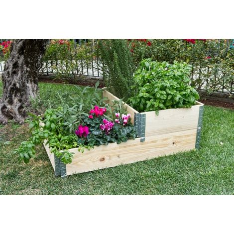 Fioriera da Giardino in Legno Portavso Rettangolare da balcone 80x120 (1/2)