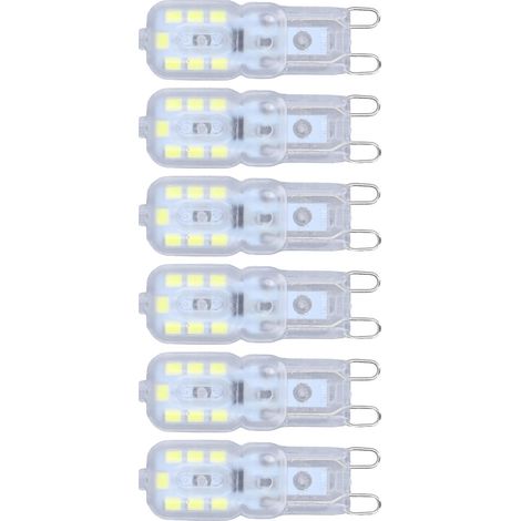 Confezione da 6 lampadine dimmerabili G9 da 3W – 110V – luce calda – lampada da tavolo/soffitto – piccola