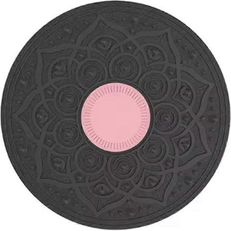 Planche d'équilibre oscillante pour le yoga, balançoire, planche d'équilibre antidérapante pour l'exercice du tronc, noir et rose (1/5)