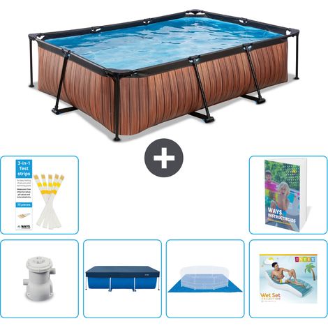Exit-toys Piscina Exit Rectangular - Efecto madera - 300x200x65 cm - 7-piezas S322 (1/5)