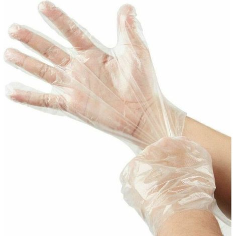 Lot de 500 gants jetables en plastique PE transparent, gants de protection pour réservoir diesel en polyéthylène transparent, taille unique