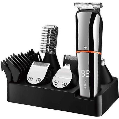 Tondeuse à barbe SURKER pour hommes, tondeuse à cheveux, tondeuse pour le corps, la moustache et les poils du nez, tondeuse de précision sans fil, kit de toilettage 6 en 1, étanche et rechargeable par (1/5)