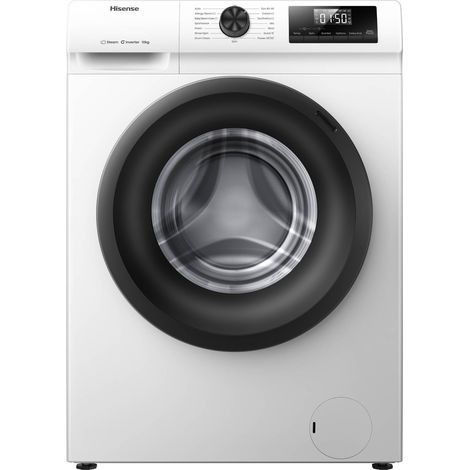 Hisense – Lave-linge hublot 10 kg – Classe énergétique A – Vitesse d'essorage 1400 tr/min – Système anti-plis – WF1Q1041BW