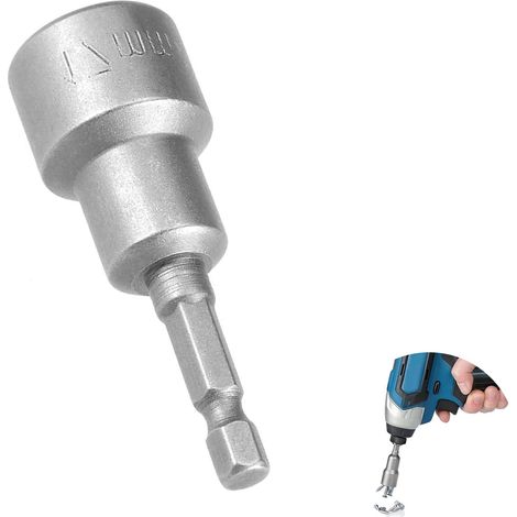 Douille Magnétique 17 mm avec Tige Hexagonale de 1/4 Pouce, Compatible avec Perceuses et Tournevis, Adaptateur de Douille à Percussion, pour Bricolage, Réparation Automobile et Menuiserie, 1 Pièce (1/5)