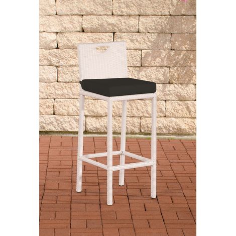 Sgabello Outdoor In Polirattan Mari antracite bianco
