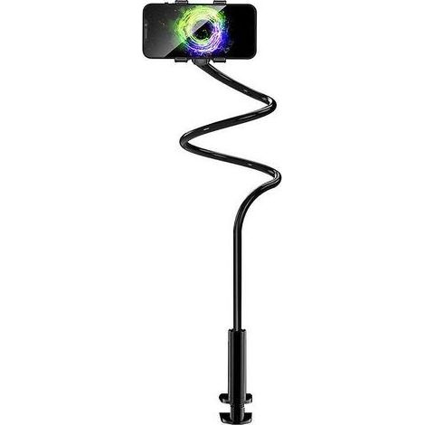 support Pour Tlphone Portable Lazy (110cm Noir) Avec Col De Cygne, Support De Tlphone Pliable, Rotation Rglable 360 Pour Iphone Series / Samsung (1/5)