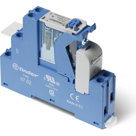 Interface 2RT 8A 12V AC étrier plastique bornes à cage sortie d'automate FINDER 4C0280120060SPA