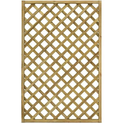 Grigliato in Legno a Maglia Diagonale Gaia 120x180 cm Naturale Impregnato in Autoclave