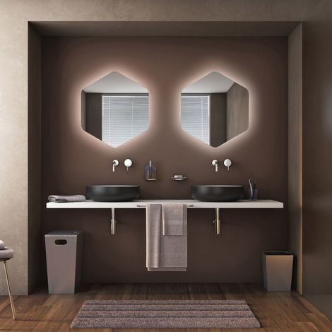 KOH-I-NOOR Esagono l46033 specchio led luce ambiente d.68 cristallo codice prod: L46033