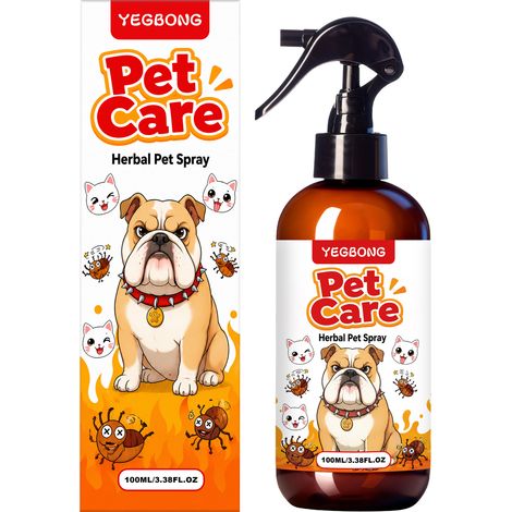Spray anti-puces et tiques pour animaux de compagnie YEGBONG, protection multi-insectes, embout de pulvérisation fin et rafraîchissant, idéal pour un usage domestique, 100 ml SKU00043993 (1/5)