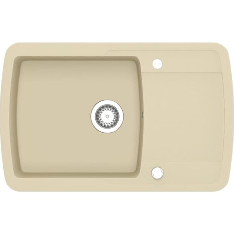 vidaXL Küchenspüle Granit Einzeln Beige