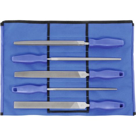 Dick Jeu de limes universelles 5 pièces, dans une trousse taille 3, Longueur sans queue: 250 mm 5 pièces